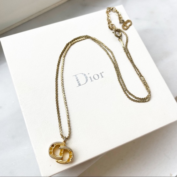 Dior Jewelry - Dior CD Logo Vintage 1990s Gold-Tone Pendant Necklace